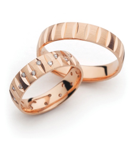Danica - snubní prsteny z růžového zlata