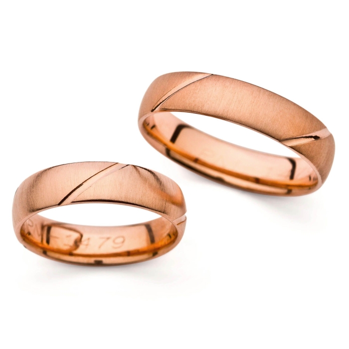 Juniper - snubní prsteny z růžového zlata