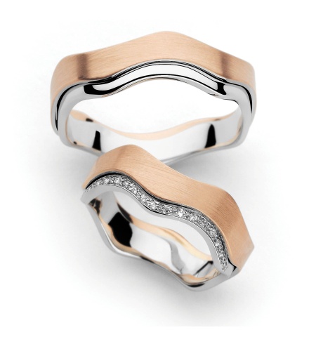 Petunia - snubní prsteny z kombinovaného zlata