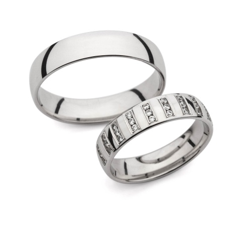 Serenity White - snubní prsteny z bílého zlata