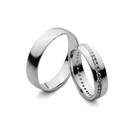 Lea - snubní prsteny z bílého zlata