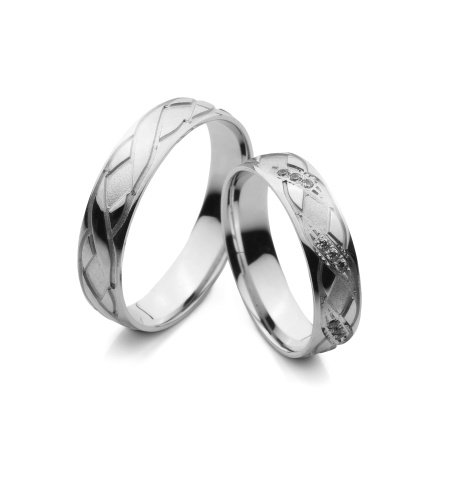 Galina - snubní prsteny z bílého zlata