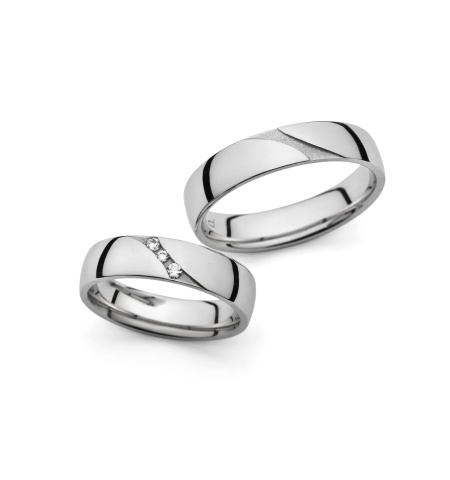 Skylar - snubní prsteny z bílého zlata