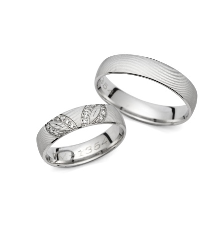 Xenia - snubní prsteny z bílého zlata