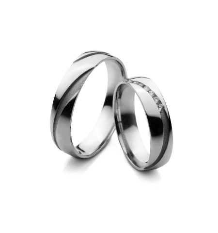 Virginia - snubní prsteny z bílého zlata