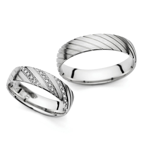 Lorelei - snubní prsteny z bílého zlata