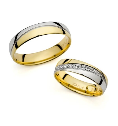 Claudine - snubní prsteny z kombinovaného zlata