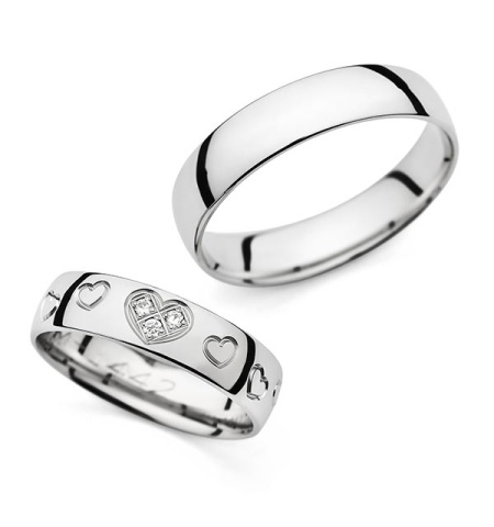 Lucinda - snubní prsteny z bílého zlata