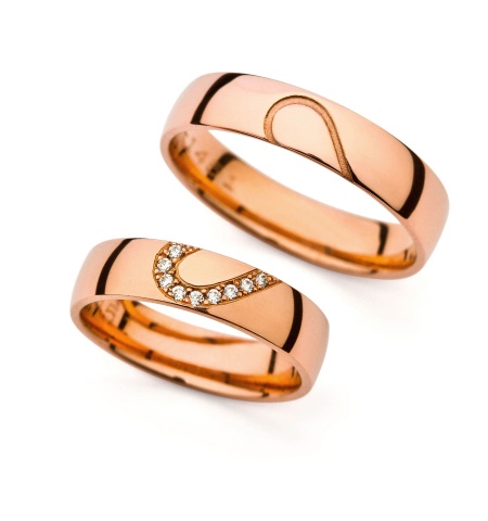 Evie - snubní prsteny z růžového zlata