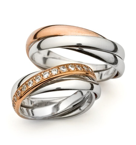 Cara - snubní prsteny z kombinovaného zlata
