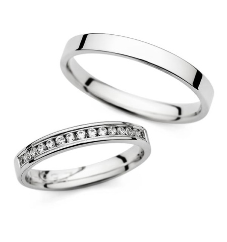Adrienna - snubní prsteny z bílého zlata