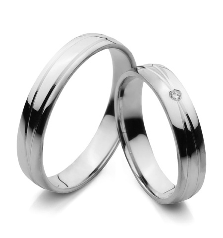 Lola - snubní prsteny z bílého zlata