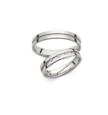 Olivia - snubní prsteny z bílého zlata
