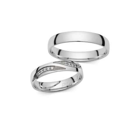 Terezie - snubní prsteny z bílého zlata