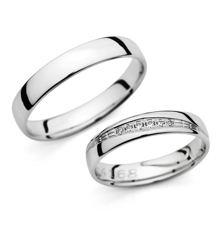 Izabella - snubní prsteny z bílého zlata