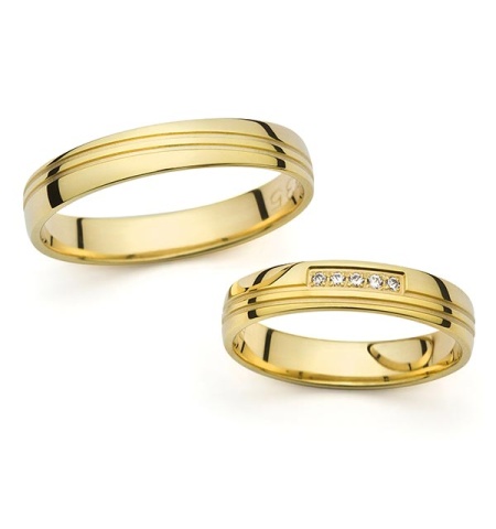Yennefer - snubní prsteny ze žlutého zlata