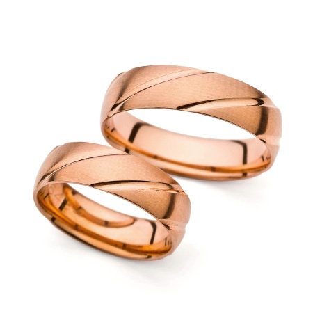 Cynthia - snubní prsteny z růžového zlata