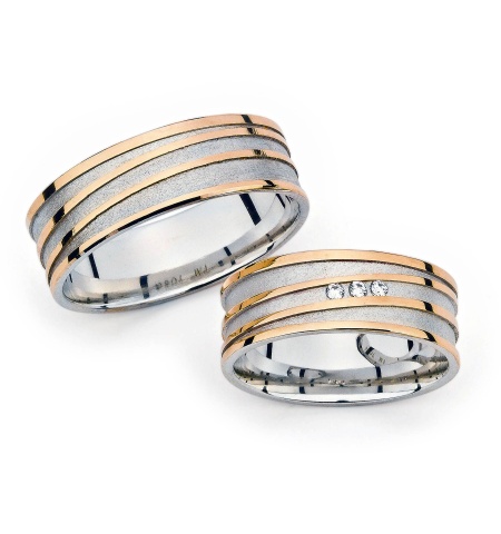 April - snubní prsteny z kombinovaného zlata