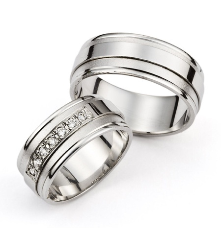 Barbara - snubní prsteny z bílého zlata