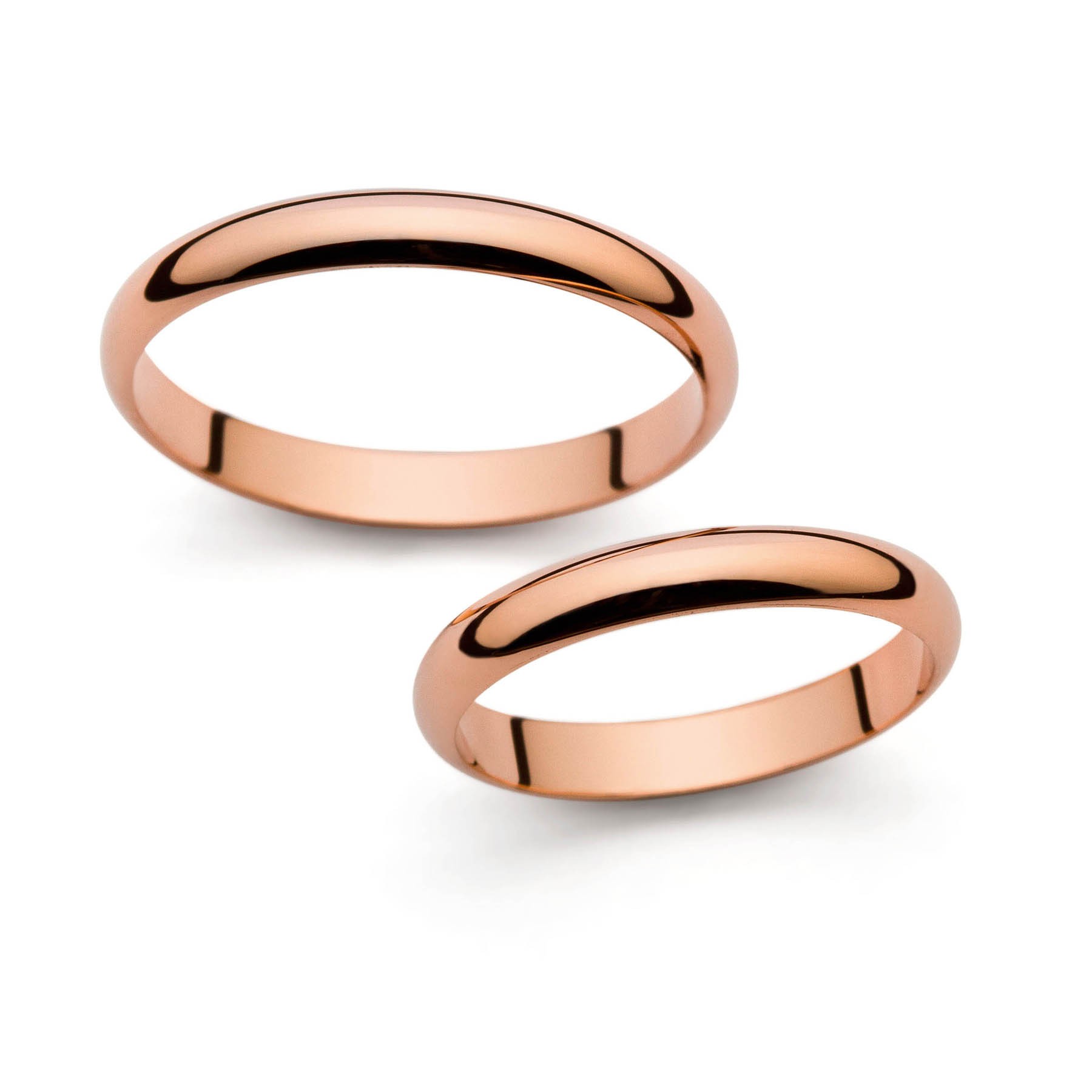 Jednoduché snubní prsteny z růžového zlata