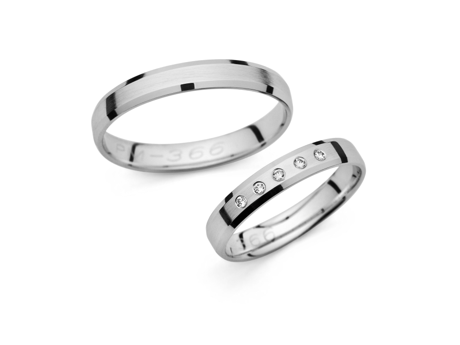 Mirela - snubní prsteny z bílého zlata