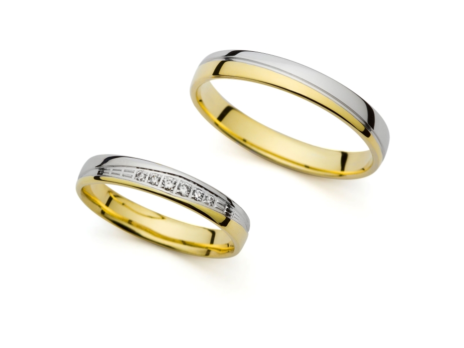 Sabrina - snubní prsteny z kombinovaného zlata