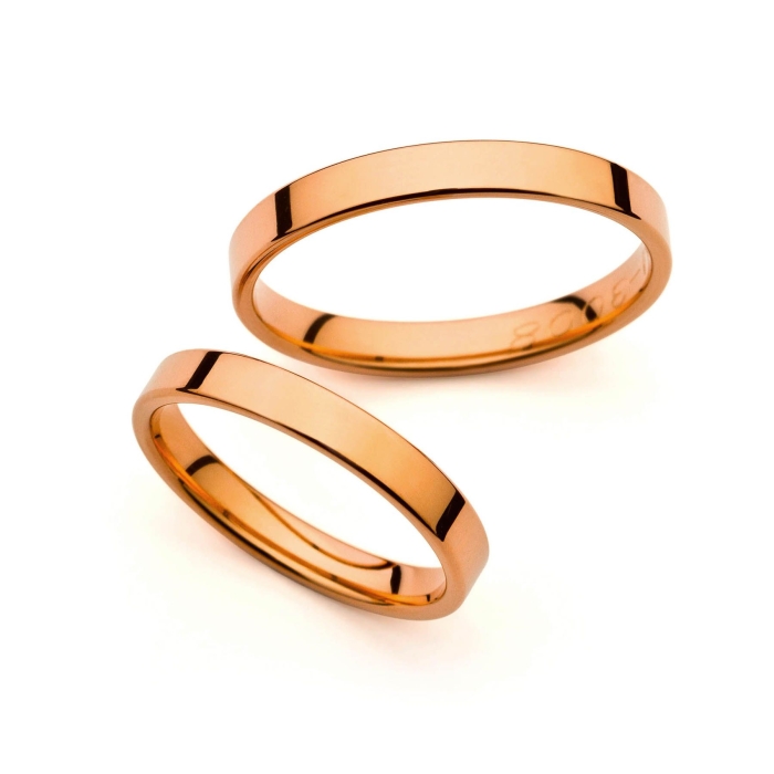 Angelica - snubní prsteny z růžového zlata