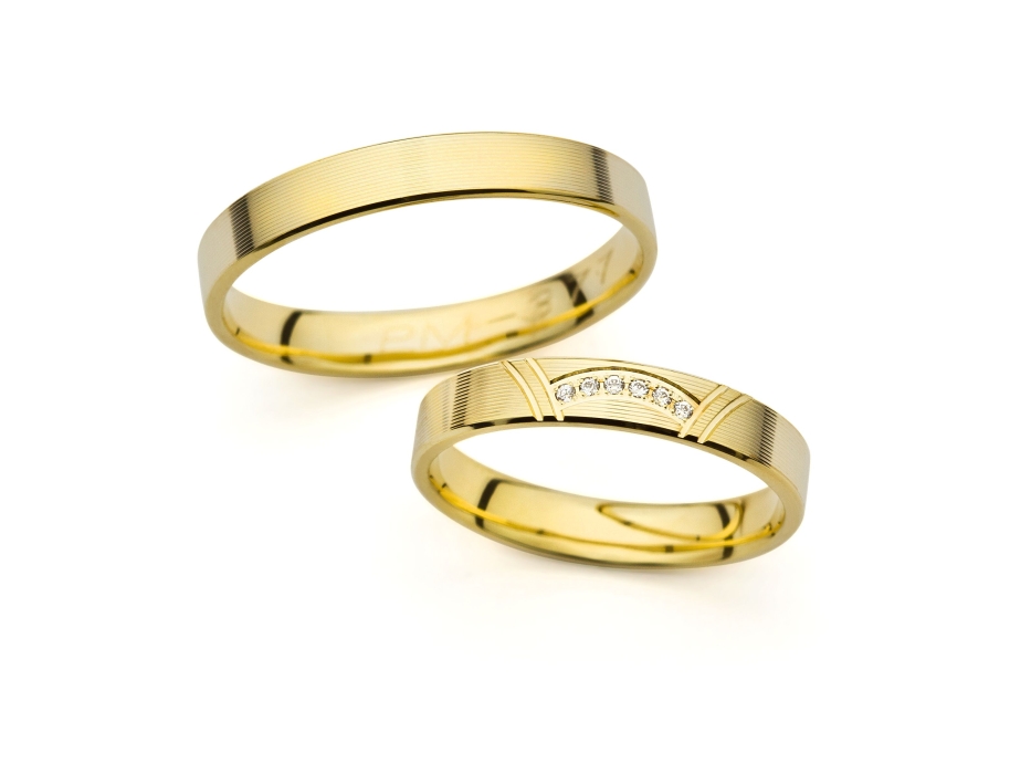Amanda - snubní prsteny ze žlutého zlata