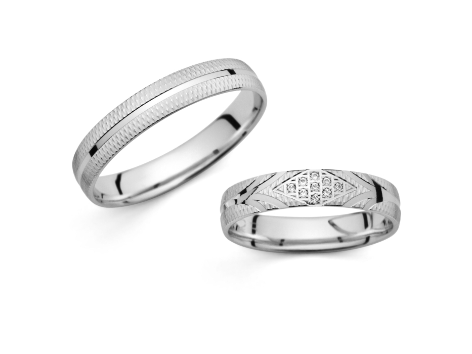 Cecilia - snubní prsteny z bílého zlata