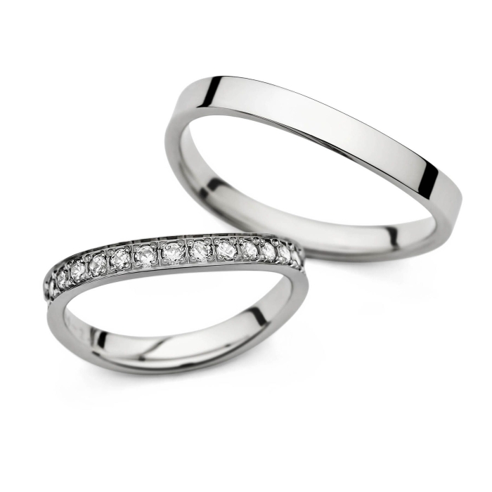Anastazia - snubní prsteny z bílého zlata