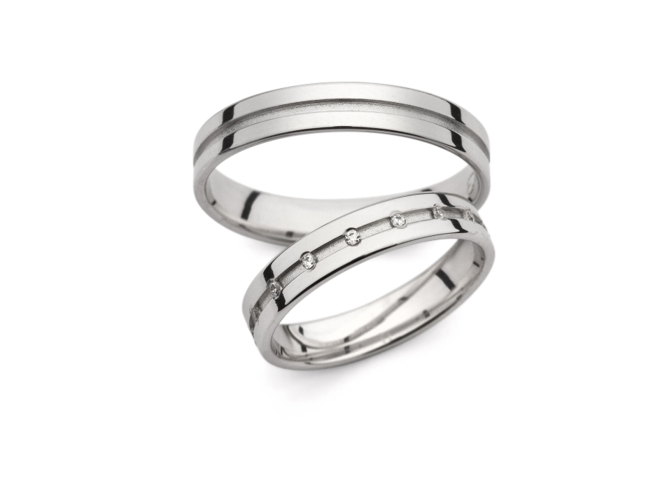 Olivia - snubní prsteny z bílého zlata