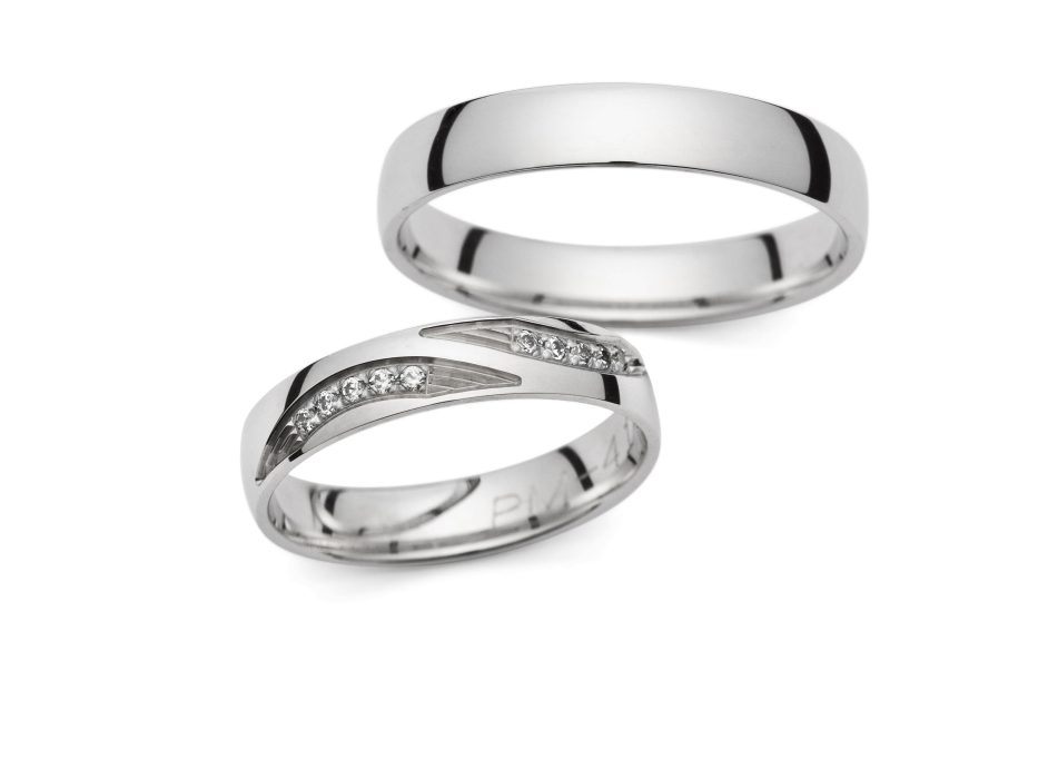 Terezie - snubní prsteny z bílého zlata