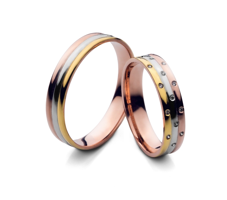 Louisa - snubní prsteny z kombinovaného zlata