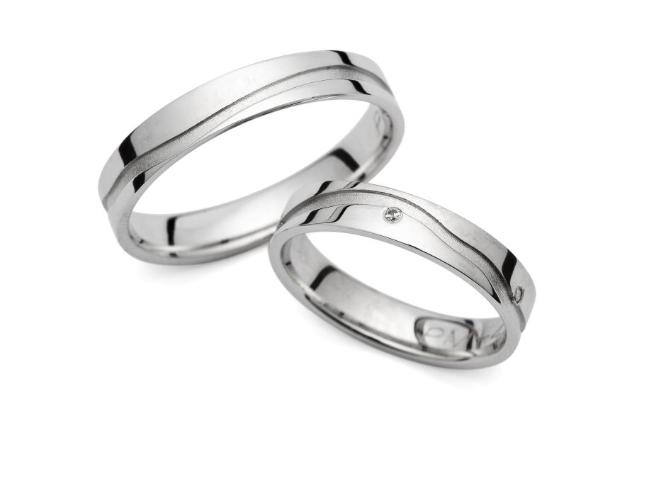 Estela - snubní prsteny z bílého zlata