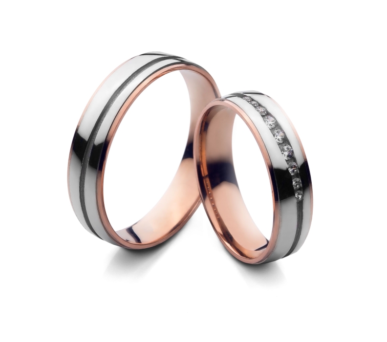 Valentina - snubní prsteny z kombinovaného zlata