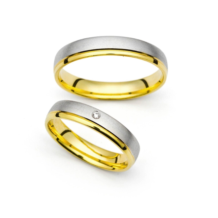 Ruby - snubní prsteny z kombinovaného zlata