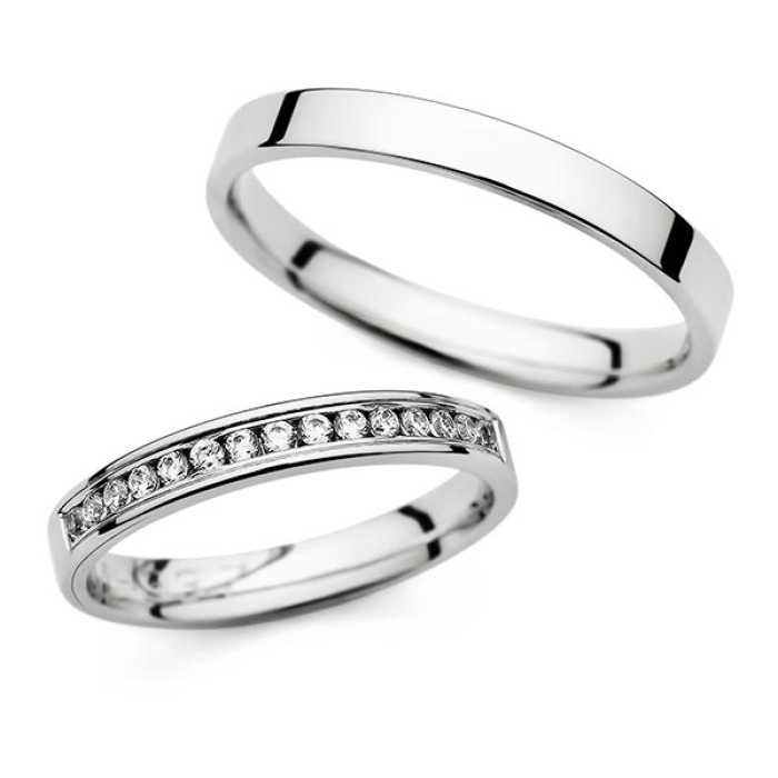 Adrienna - snubní prsteny z bílého zlata