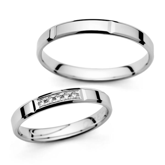 Andělina - snubní prsteny z bílého zlata