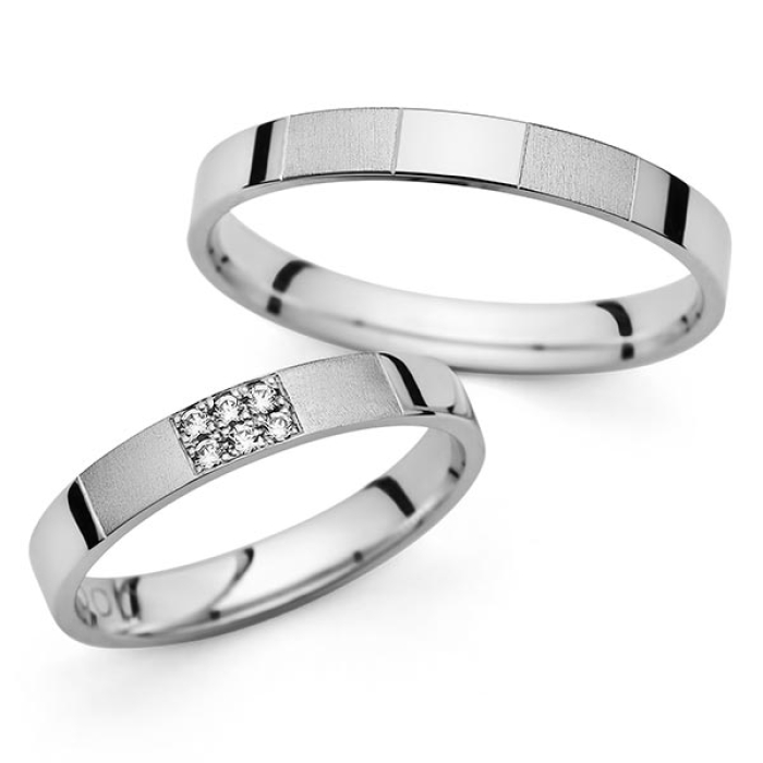 Odetta - snubní prsteny z bílého zlata