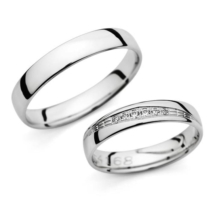Izabella - snubní prsteny z bílého zlata
