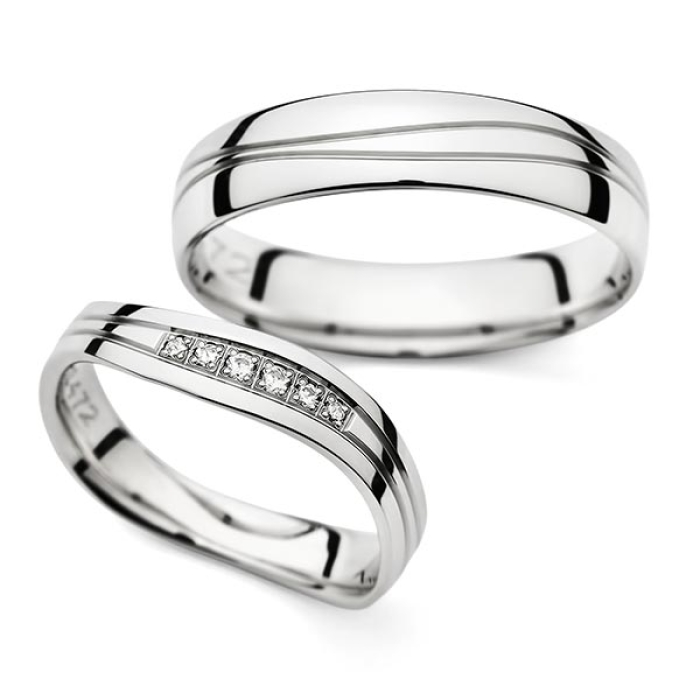 Ruth - snubní prsteny z bílého zlata