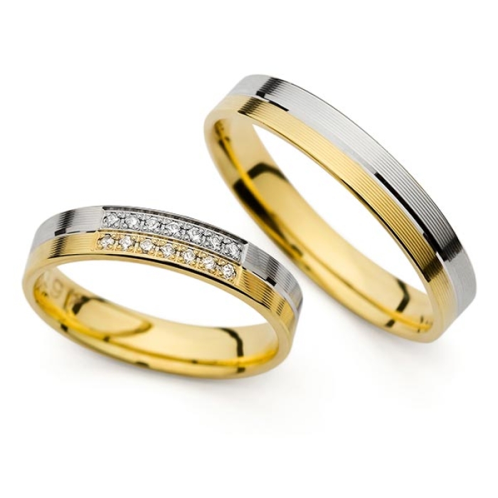 Arya - snubní prsteny z kombinovaného zlata