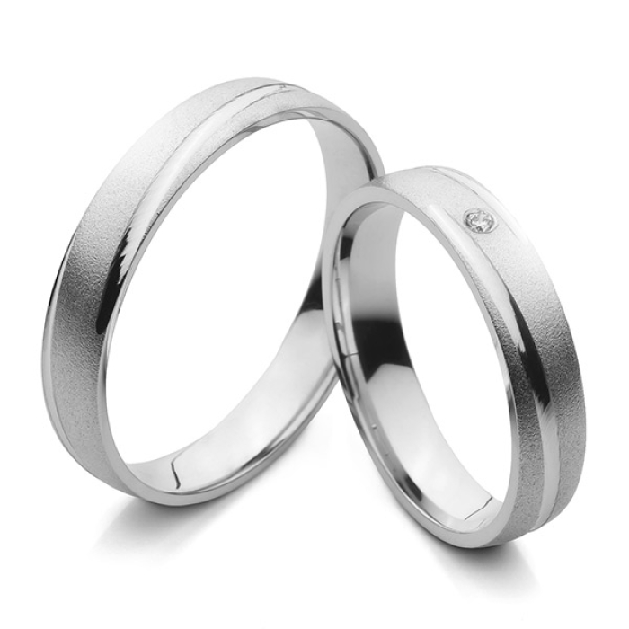 Alison - snubní prsteny z bílého zlata