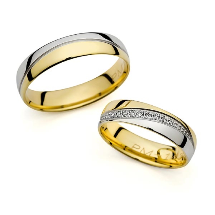 Claudine - snubní prsteny z kombinovaného zlata