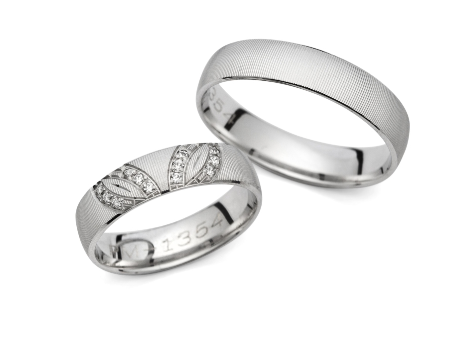 Xenia - snubní prsteny z bílého zlata