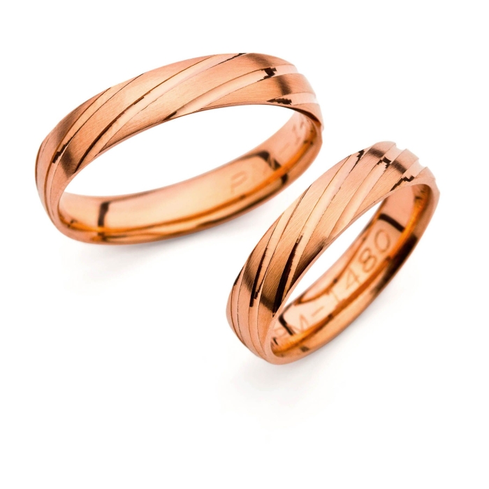 Genevieve - snubní prsteny z růžového zlata