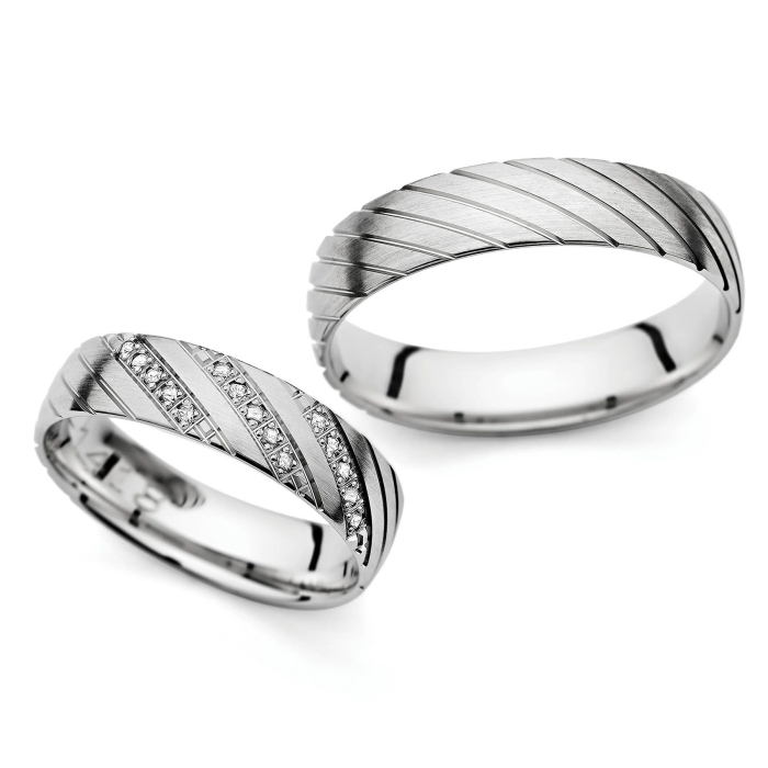 Lorelei - snubní prsteny z bílého zlata