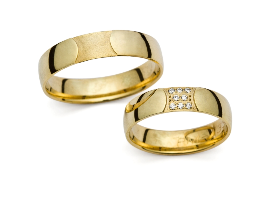 Valencia - snubní prsteny ze žlutého zlata