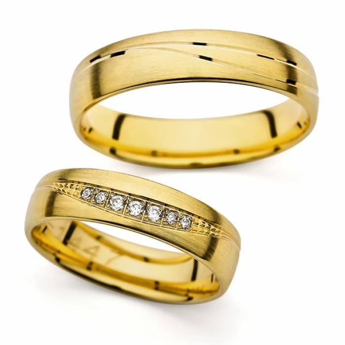 Hermione - snubní prsteny ze žlutého zlata