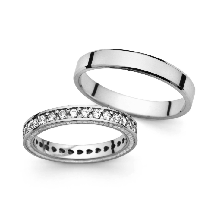 Wilhelmina - snubní prsteny z bílého zlata